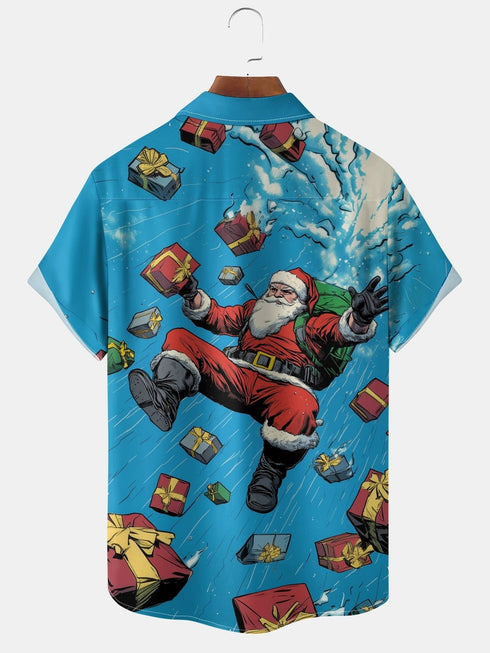 Men's Christmas Funny Graphic Short Sleeve Hawaiian Shirt
